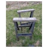 Iron Horse II Metal Sawhorses with Wood Tops