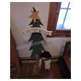 Rustic Holiday Tree with Snowman Decor