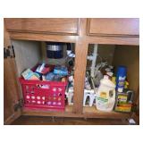 UNDER SINK CABINET CLEANOUT LOT WITH CLEANING