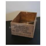 VINTAGE IRIS BRAND CALIFORNIA PRUNES WOODEN