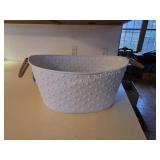 NICOLE MILLER HOME WHITE DIMPLED OVAL TUB WITH