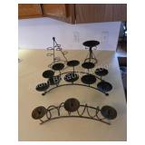 BLACK WROUGHT IRON CANDLE HOLDERS LOT OF 4