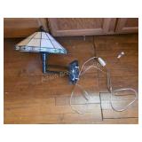 VINTAGE TIFFANY STYLE STAINED GLASS SWING ARM