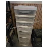 Tall 6 Drawer Plastic Storage Unit. White top