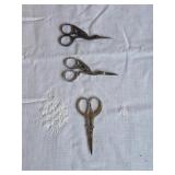 VINTAGE STORK EMBROIDERY SCISSORS LOT OF 3