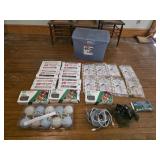Large Lot of Holiday String Lights + Rubbermaid