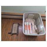 Large Lot of Rope & Cord in Tote. Heavy duty gray