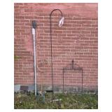 Lot of 4 Metal Garden Decor & Tools. Includes a