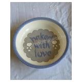 VINTAGE STUDIO POTTERY BAKING DISH BAKED WITH