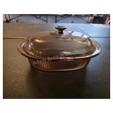 Vintage Visions Amber Glass Casserole with