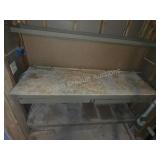 Vintage Gray Metal Workbench with