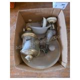 VINTAGE LIGHTING FIXTURES LOT IN CARDBOARD