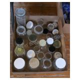 LARGE LOT OF VINTAGE AND MODERN GLASS JARS WITH