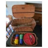 Vintage Wov-N-Wood Picnic Basket by Jerywil.