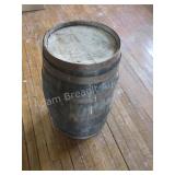 Antique wooden barrel, 16-in diameter, 24 in tall