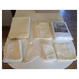 LIGHT YELLOW TABLE LINENS LOT WITH TABLECLOTHS