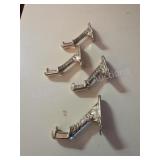 LOT OF 4 VINTAGE ORNATE METAL COAT HOOKS