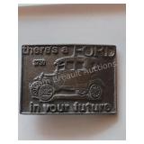 VINTAGE FORD MODEL T BELT BUCKLE AND MATCHING
