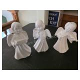 Lot of 3 Chris Hand Crafts Ceramic Angels. Set of