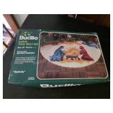 Bucilla Nativity Latch Hook Tree Skirt Kit.