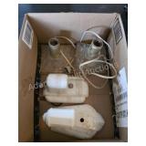 VINTAGE PORCELAIN AND GLASS LIGHT FIXTURE PARTS