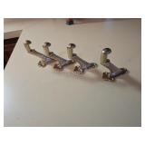 LOT OF 4 VINTAGE ORNATE METAL COAT HOOKS