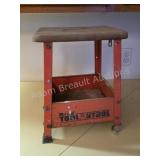 HIRSCH TOOL STOOL VINTAGE RED STEP STOOL