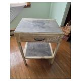 Vintage Painted Project Side Table w/ Drawer.