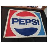 Vintage Pepsi Advertising Sign. Large square
