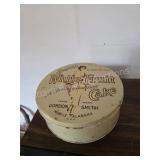 Vintage Smith White Fruit Cake Tin Mobile