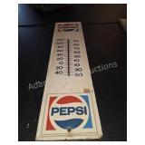 VINTAGE PEPSI METAL THERMOMETER SIGN