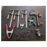 Large Lot of 10 Assorted Clamps. Nice collection