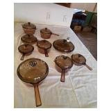 CORNING VISIONWARE AMBER GLASS COOKWARE SET LOT