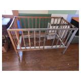 VINTAGE WOODEN BABY CRIB FOR DECOR OR DISPLAY