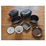 VINTAGE SPECKLED BLACK ENAMEL COOKWARE