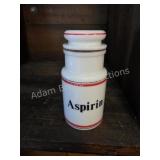 VINTAGE ASPIRIN CERAMIC APOTHECARY JAR