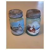 PAIR OF VINTAGE BLUE BALL PERFECT MASON PINT JARS