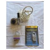 TRAVEL SECURITY LOT CABLE LOCK COMBINATION