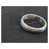 STERLING SILVER FLORAL ENGRAVED BAND