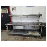 Stainless steel utility prep table, single drawer