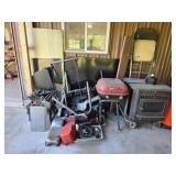 Large scrap metal pile - pellet stove, engine