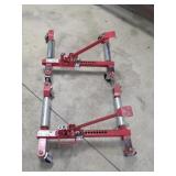 Pair US Central 1250 lb mechanical wheel dollies
