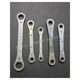 Lot of 5 Assorted SAE Combination Wrenches Five