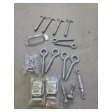 ASSORTED TRAILER HARDWARE, D-RINGS, AND