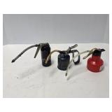 Lot of 3 Assorted Thumb Pump Oil Cans Assortment