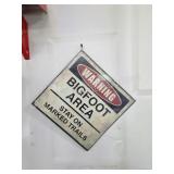 Warning Bigfoot area stay on Mark Trails tin