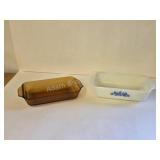 Pair of Vintage Glasbake and Fire-King Loaf Pa