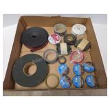 Box lot miscellaneous tape, weather stripping, Etc
