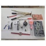 Miscellaneous tools- oil can opener, valve