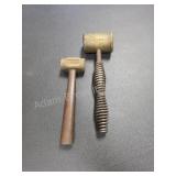 Two brass mallets